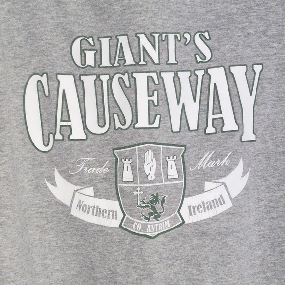 Lansdowne Sz L Gray Giant's Causeway Northern Ireland Hoodie - Picture 3 of 5